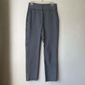 Zara Woman Blue & White High Waist Tapered Leg Pants 6